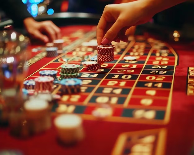 Live dealer baccarat table in full-screen mode